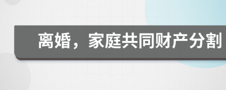 離婚，家庭共同財產分割
