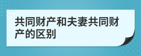 共同財(cái)產(chǎn)和夫妻共同財(cái)產(chǎn)的區(qū)別