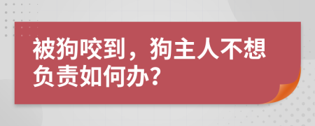 被狗咬到，狗主人不想負(fù)責(zé)如何辦？