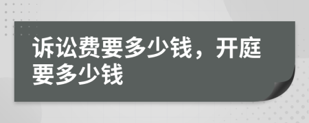 訴訟費要多少錢，開庭要多少錢