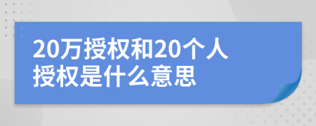 20萬(wàn)授權(quán)和20個(gè)人授權(quán)是什么意思