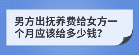 男方出撫養(yǎng)費(fèi)給女方一個(gè)月應(yīng)該給多少錢？