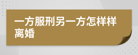 一方服刑另一方怎樣樣離婚