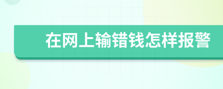 在網(wǎng)上輸錯(cuò)錢(qián)怎樣報(bào)警