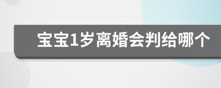 寶寶1歲離婚會(huì)判給哪個(gè)