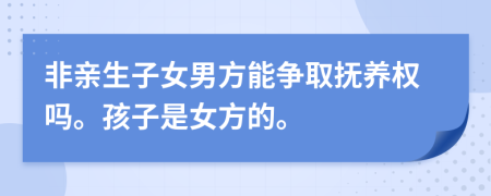 非親生子女男方能爭(zhēng)取撫養(yǎng)權(quán)嗎。孩子是女方的。