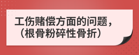 工傷賭償方面的問(wèn)題，（根骨粉碎性骨折）