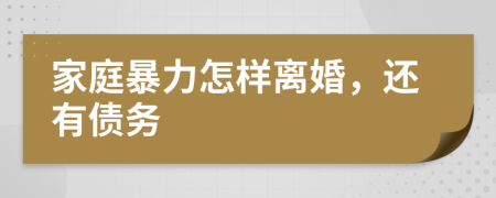 家庭暴力怎樣離婚，還有債務(wù)