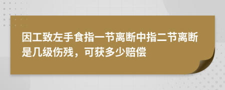 因工致左手食指一節(jié)離斷中指二節(jié)離斷是幾級(jí)傷殘，可獲多少賠償
