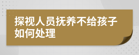 探視人員撫養(yǎng)不給孩子如何處理