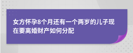 女方懷孕8個(gè)月還有一個(gè)兩歲的兒子現(xiàn)在要離婚財(cái)產(chǎn)如何分配