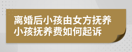 離婚后小孩由女方撫養(yǎng)小孩撫養(yǎng)費如何起訴