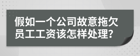 假如一個(gè)公司故意拖欠員工工資該怎樣處理？