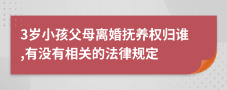 3歲小孩父母離婚撫養(yǎng)權(quán)歸誰(shuí),有沒(méi)有相關(guān)的法律規(guī)定