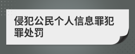 侵犯公民個(gè)人信息罪犯罪處罰