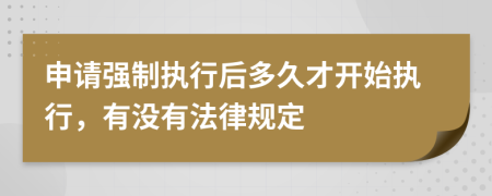 申請強(qiáng)制執(zhí)行后多久才開始執(zhí)行，有沒有法律規(guī)定