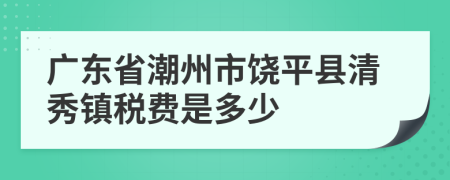 廣東省潮州市饒平縣清秀鎮(zhèn)稅費(fèi)是多少