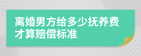 離婚男方給多少撫養(yǎng)費才算賠償標準