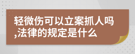 輕微傷可以立案抓人嗎,法律的規(guī)定是什么