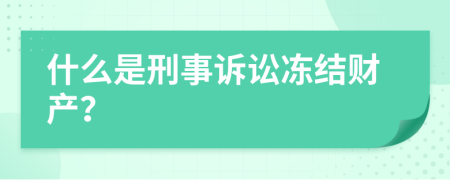 什么是刑事訴訟凍結(jié)財(cái)產(chǎn)？