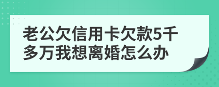 老公欠信用卡欠款5千多萬我想離婚怎么辦