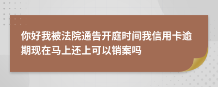你好我被法院通告開庭時(shí)間我信用卡逾期現(xiàn)在馬上還上可以銷案嗎