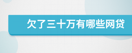 欠了三十萬有哪些網(wǎng)貸