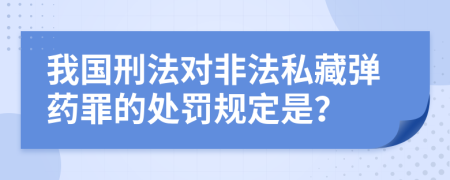 我國(guó)刑法對(duì)非法私藏彈藥罪的處罰規(guī)定是？