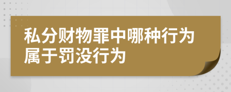 私分財物罪中哪種行為屬于罰沒行為