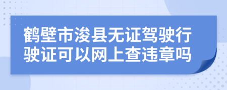 鶴壁市?？h無證駕駛行駛證可以網(wǎng)上查違章嗎