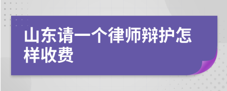 山東請一個律師辯護怎樣收費