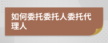 如何委托委托人委托代理人