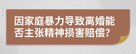 因家庭暴力導(dǎo)致離婚能否主張精神損害賠償？
