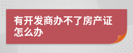 有開發(fā)商辦不了房產(chǎn)證怎么辦