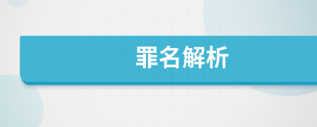 罪名解析