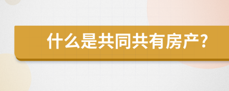 什么是共同共有房產(chǎn)?