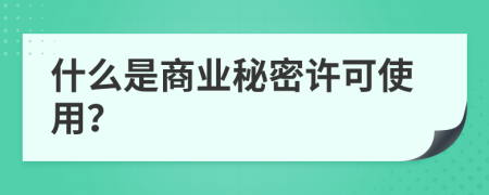 什么是商業(yè)秘密許可使用？