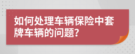 如何處理車輛保險中套牌車輛的問題？