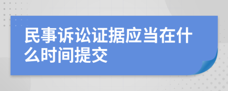 民事訴訟證據(jù)應(yīng)當(dāng)在什么時(shí)間提交