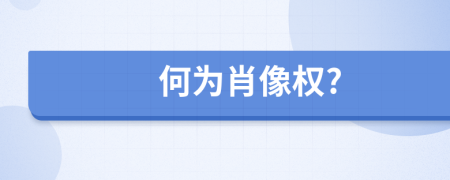 何為肖像權(quán)?