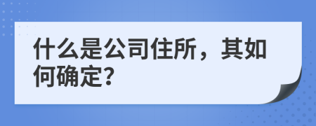 什么是公司住所，其如何確定？