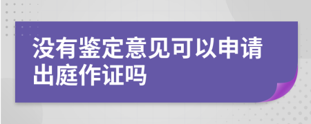沒有鑒定意見可以申請出庭作證嗎