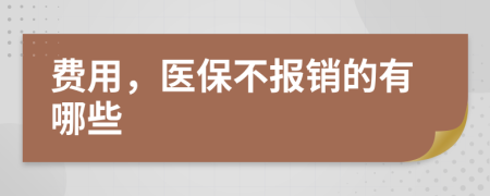 費(fèi)用，醫(yī)保不報(bào)銷(xiāo)的有哪些