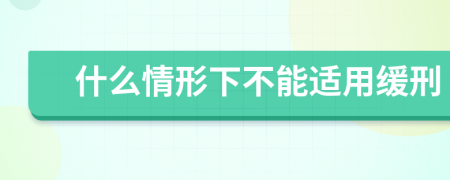 什么情形下不能適用緩刑