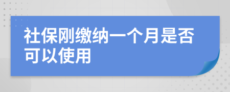 社保剛繳納一個月是否可以使用