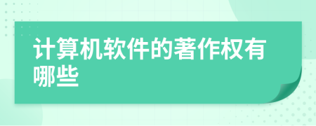 計算機軟件的著作權有哪些