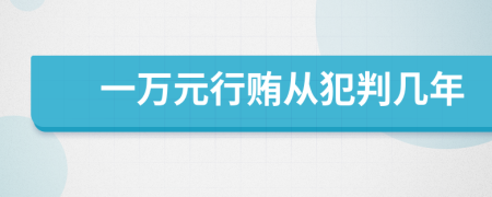 一萬元行賄從犯判幾年