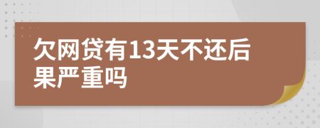欠網(wǎng)貸有13天不還后果嚴重嗎