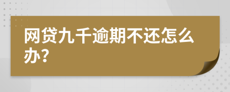 網貸九千逾期不還怎么辦？