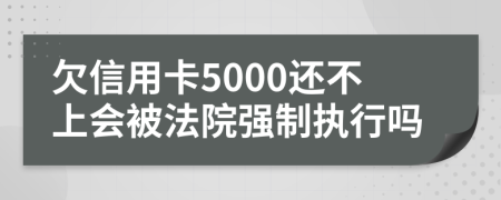 欠信用卡5000還不上會被法院強制執(zhí)行嗎